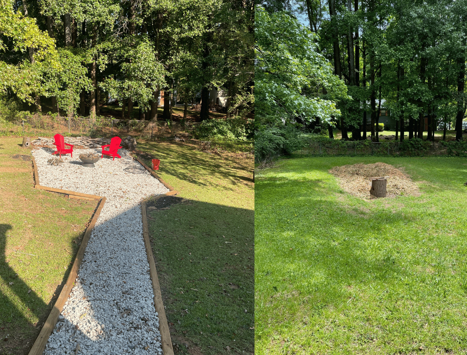 Back yard fire pit and chairs DIY