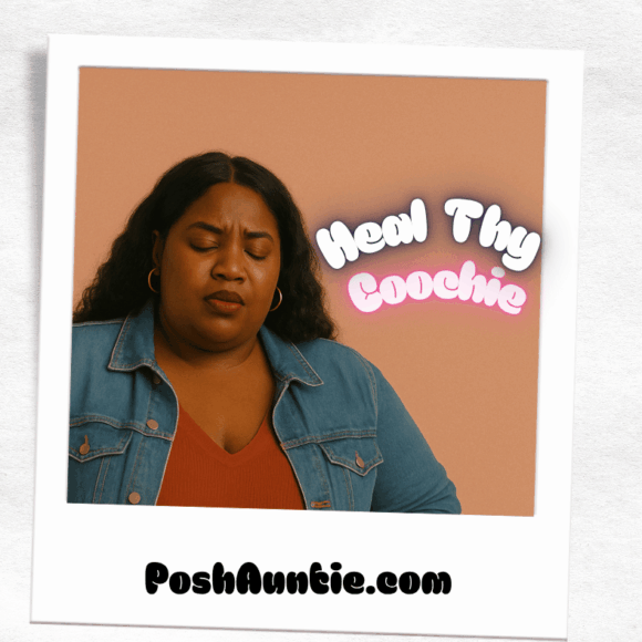 Woman with closed eyes praying to heal her vagina