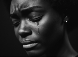 Black woman crying